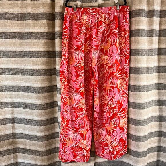 Marc New‎ York Pink And Red Floral Linen Blend Pants Size XL - Picture 2 of 10
